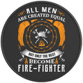 ONLY THE FINEST BECOME FIREFIGHTERS BLACK CARBON FIBER TIRE COVER