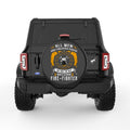 ONLY THE FINEST BECOME FIREFIGHTERS BLACK TIRE COVER