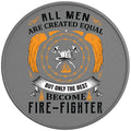 ONLY THE FINEST BECOME FIREFIGHTERS SILVER CARBON FIBER TIRE COVER