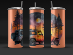 ORANGE WATER COLOR JEEP 20 OZ TUMBLER