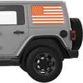 ORANGE AND WHITE AMERICAN FLAG QUARTER WINDOW DECAL FITS 2018+ JEEP WRANGLER 4 DOOR HARD TOP JLU