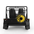 ORANGE BUTTERFLY SUNFLOWER BLACK CARBON FIBER TIRE COVER FOR MOKE