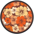ORANGE HIBISCUS FLOWERS BLACK TIRE COVER