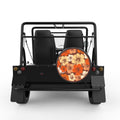 ORANGE HIBISCUS FLOWERS BLACK CARBON FIBER TIRE COVER FOR MOKE