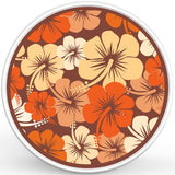 ORANGE HIBISCUS FLOWERS PEARL  WHITE CARBON FIBER TIRE COVER