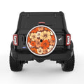 ORANGE HIBISCUS FLOWERS WHITE TIRE COVER