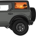 ORANGE SUNSET LANDSCAPE QUARTER WINDOW DECAL FITS 2021+ FORD BRONCO 4 DOOR HARD TOP