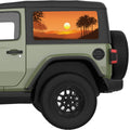 ORANGE SUNSET LANDSCAPE QUARTER WINDOW DECAL FITS 2018+ JEEP WRANGLER 2 DOOR HARD TOP JL