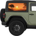 ORANGE SUNSET LANDSCAPE QUARTER WINDOW DECAL FITS 2011-2018 JEEP WRANGLER 2 DOOR HARD TOP JK