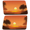 ORANGE SUNSET LANDSCAPE QUARTER WINDOW DRIVER & PASSENGER DECALS