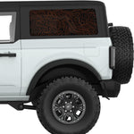 ORANGE TOPOGRAPHIC MAP QUARTER WINDOW DECAL FITS 2021+ FORD BRONCO 2 DOOR HARD TOP