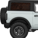 ORANGE TOPOGRAPHIC MAP QUARTER WINDOW DECAL FITS 2021+ FORD BRONCO 2 DOOR HARD TOP