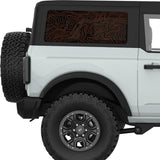 ORANGE TOPOGRAPHIC MAP QUARTER WINDOW DECAL FITS 2021+ FORD BRONCO 2 DOOR HARD TOP