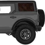 ORANGE TOPOGRAPHIC MAP QUARTER WINDOW DECAL FITS 2021+ FORD BRONCO 4 DOOR HARD TOP