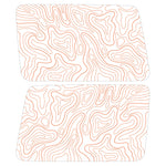 ORANGE TOPOGRAPHIC MAP QUARTER WINDOW DRIVER & PASSENGER DECALS