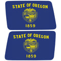 OREGON STATE FLAG QUARTER WINDOW DRIVER & PASSENGER DECALS
