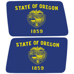 OREGON STATE FLAG QUARTER WINDOW DRIVER & PASSENGER DECALS