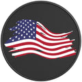 PAINTED US FLAG BLACK CARBON FIBER TIRE COVER