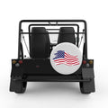 PAINTED US FLAG WHITE CARBON FIBER TIRE COVER FOR MOKE