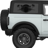 PALMS SUNSET QUARTER WINDOW DECAL FITS 2021+ FORD BRONCO 2 DOOR HARD TOP