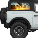 PALM SUNSET QUARTER WINDOW DECAL FITS 2021+ FORD BRONCO 2 DOOR HARD TOP