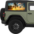 PALM SUNSET QUARTER WINDOW DECAL FITS 2011-2018 JEEP WRANGLER 2 DOOR HARD TOP JK