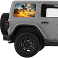 PALM SUNSET QUARTER WINDOW DECAL FITS 2011-2018 JEEP WRANGLER 4 DOOR HARD TOP JKU