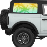 PALM TREES CANOPY QUARTER WINDOW DECAL FITS 2021+ FORD BRONCO 2 DOOR HARD TOP