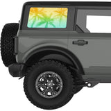 PALM TREES CANOPY QUARTER WINDOW DECAL FITS 2021+ FORD BRONCO 4 DOOR HARD TOP