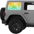 PALM TREES CANOPY QUARTER WINDOW DECAL FITS 2011-2018 JEEP WRANGLER 4 DOOR HARD TOP JKU