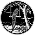 PARROT ON A SWING WHITE TIRE COVER