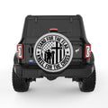 PATRIOTIC CHRISTIAN SILVER CARBON FIBER TIRE COVER