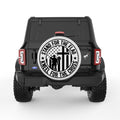 PATRIOTIC CHRISTIAN PEARL  WHITE CARBON FIBER TIRE COVER