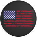 PATRIOTIC DISTRESSED FLAG BLACK TIRE COVER
