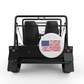 PATRIOTIC DISTRESSED FLAG WHITE TIRE COVER FOR MOKE