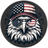 PATRIOTIC EAGLE BLACK CARBON FIBER TIRE COVER