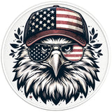 PATRIOTIC EAGLE PEARL  WHITE CARBON FIBER TIRE COVER