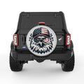 PATRIOTIC EAGLE SILVER CARBON FIBER TIRE COVER