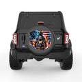 PATRIOTIC FIREFIGHTER BLACK CARBON FIBER TIRE COVER