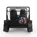 PATRIOTIC FIREFIGHTER BLACK TIRE COVER FOR MOKE