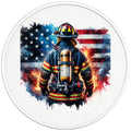 PATRIOTIC FIREFIGHTER PEARL  WHITE CARBON FIBER TIRE COVER