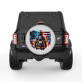 PATRIOTIC FIREFIGHTER SILVER CARBON FIBER TIRE COVER