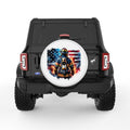 PATRIOTIC FIREFIGHTER WHITE TIRE COVER