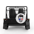 PATRIOTIC GUY SKULL WHITE TIRE COVER FOR MOKE