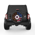 PATRIOTIC LEOPARD BASEBALL BLACK TIRE COVER