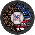 PATRIOTIC LEOPARD BASEBALL SUNFLOWER BLACK CARBON FIBER TIRE COVER