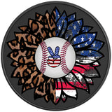 PATRIOTIC LEOPARD BASEBALL SUNFLOWER BLACK CARBON FIBER TIRE COVER