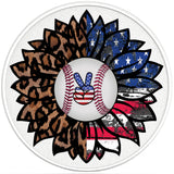PATRIOTIC LEOPARD BASEBALL SUNFLOWER PEARL  WHITE CARBON FIBER TIRE COVER