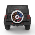 PATRIOTIC LEOPARD BASEBALL SILVER CARBON FIBER TIRE COVER