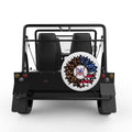 PATRIOTIC LEOPARD BASEBALL WHITE TIRE COVER FOR MOKE